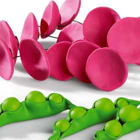 Aliments, fleurs en Fimo